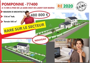 maison à la vente -   77400  POMPONNE, surface 114 m2 vente maison - UBI427947587